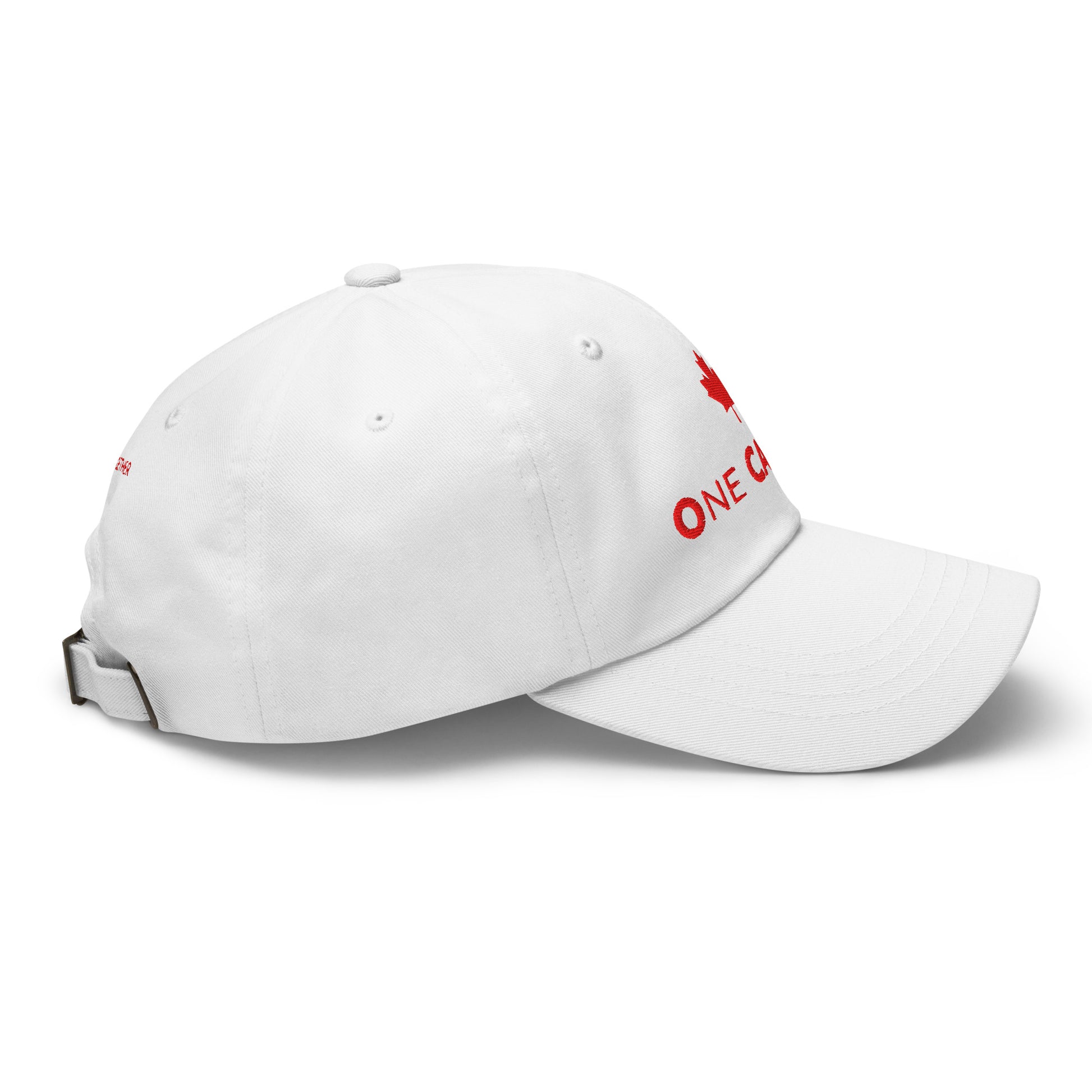 ONE CANADA Signature Dad Cap Red Edition — back view showing Better Together above strap